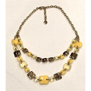 GLORIA VANDERBILT 1990 GLAM VINTAGE YELLOW GOLD CHAIN DOUBLE STRAND NECKLACE EUC